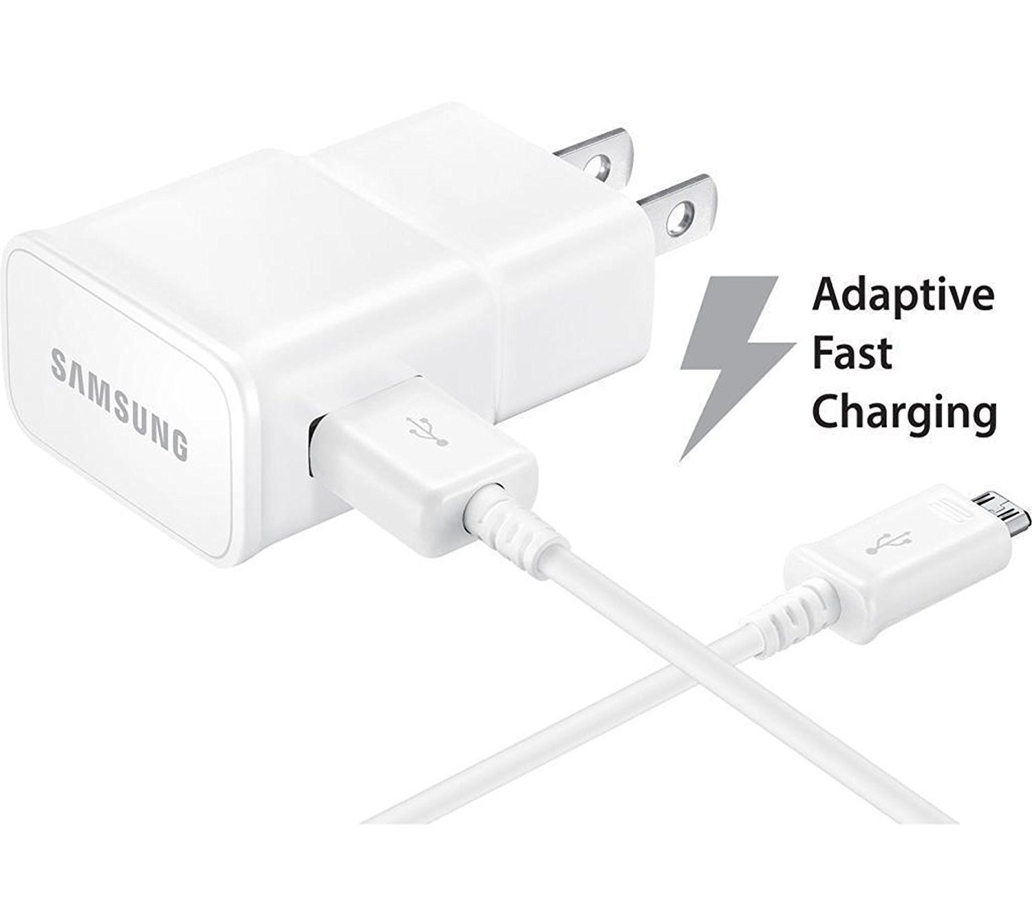 SAMSUNG GALAXY GRAND PRIME ADAPTIVE FAST CHARGER MICRO USB CABLE KIT [1 WALL CHARGER + 5 FT MICRO USB CABLE]