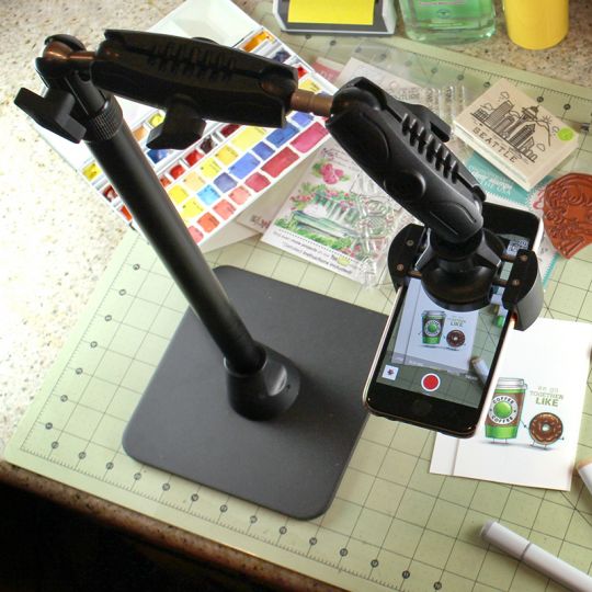 Pro Phone Stand for Live Streaming Baking Crafting Stamping and Art or Tutorial Videos