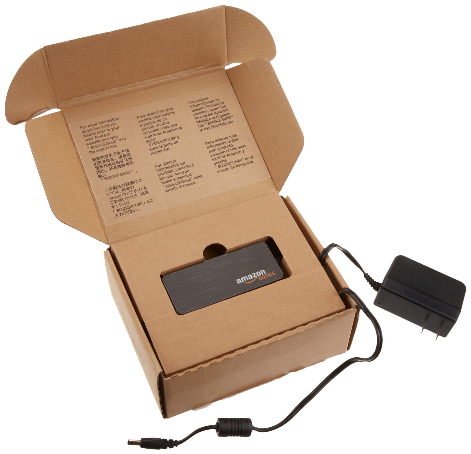 AmazonBasics 4 Port USB 3.0 Hub with 5V/2.5A power adapter