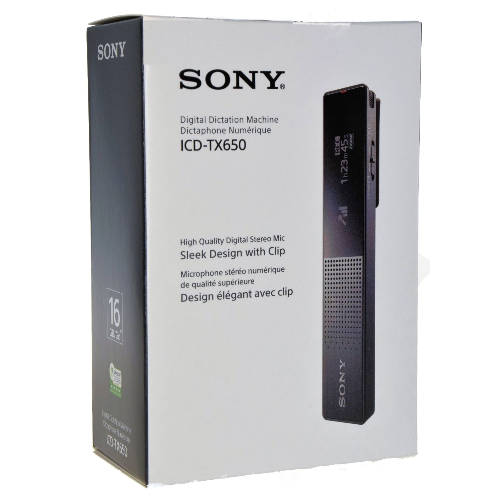 SONY ICD-TX650 SLIM GRABADORA DE VOZ DIGITAL CON PC LINK 16GB P3 PLAYER NEGRO