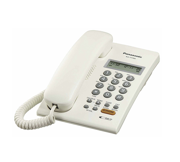 Panasonic. Teléfono Analógico Unilínea con Pantalla Y Caller ID. KX-T7705X
Teléfono con identificador de llamadas (Caller ID) para PBX y manos Libres, color blanco.