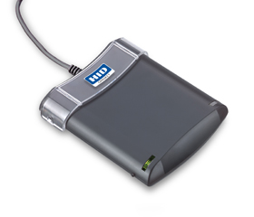 HID OmniKey® 5321 CL, USB 2.0, lector sin contacto 13.56 MHz (carcasa cerrada), bracket transparente.