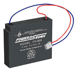 PS-605 Powersonic battery PS605 6 v 0.5 AH