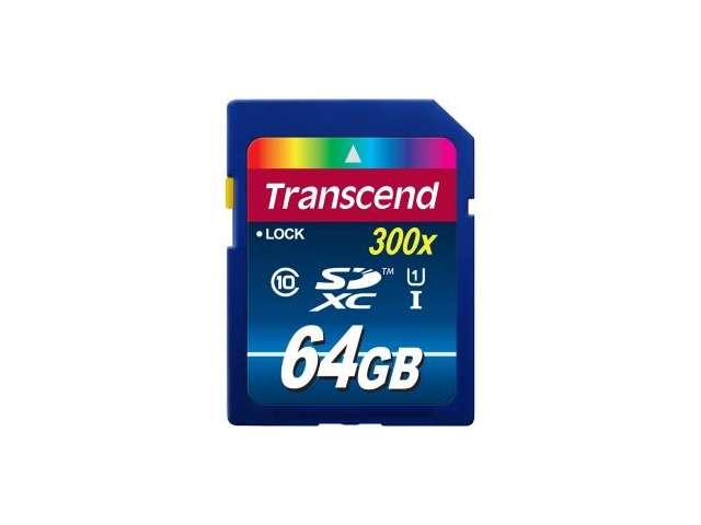 Transcend 64GB SDXC Class 10 UHS-1 Flash Memory Card Up to 45MB/s (TS64GSDU1)