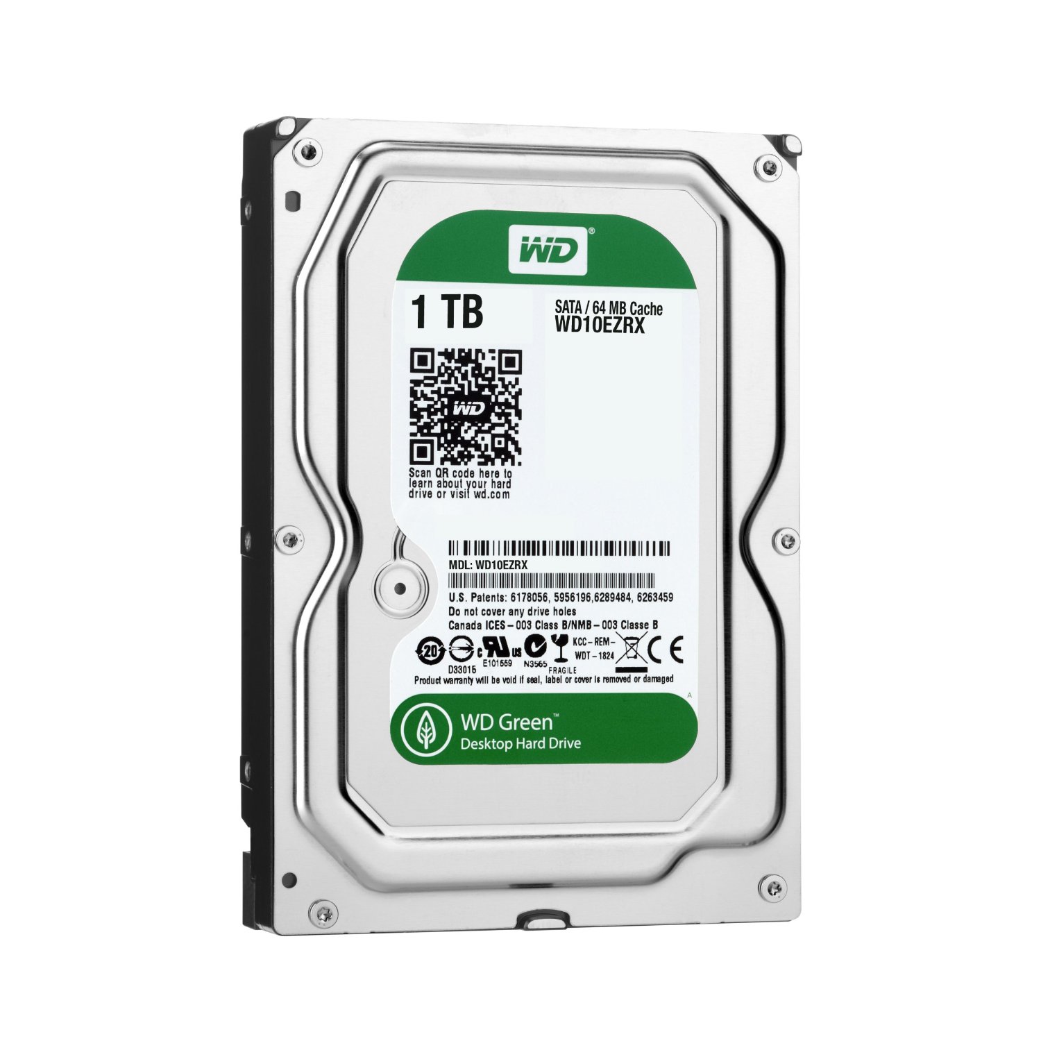 WD Green 1TB Desktop Hard Drive: 3.5-inch, SATA 6 Gb/s, IntelliPower, 64MB Cache WD10EZRX