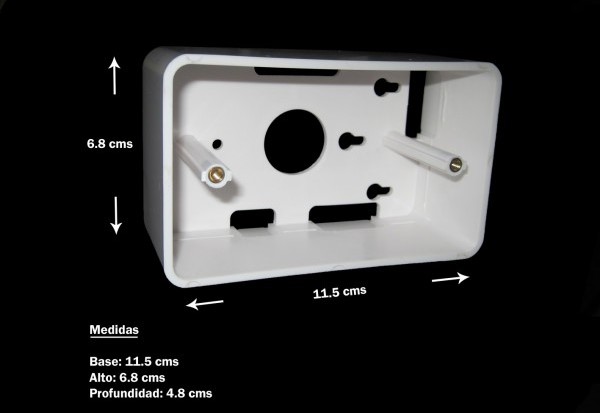 Caja Redleaf para Wall plate Base: 11.5 cms Alto: 6.8 cms Profundidad: 4.8 cms