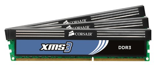 Corsair XMS3 6GB (3x2GB) DDR3 1333 MHz (PC3 10666) Desktop Memory (TR3X6G1333C9)