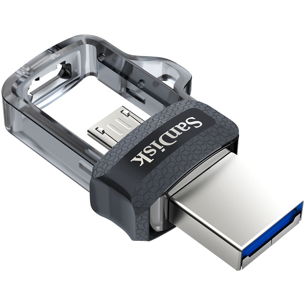 MEMORIA USB SANDISK ULTRA DUAL DRIVE M3.0, 128GB, USB 3.0, GRIS