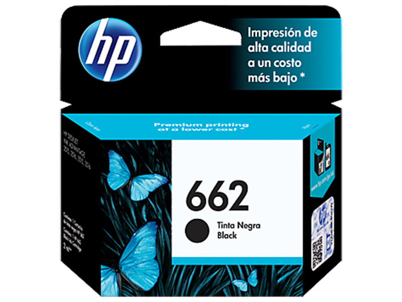 HP CA CZ103AL CONSUMIBLE HP 662 ADVANTAGE 120 PAGINAS NEGRO ink advantage 1015, 1515, 2515, 3515, 3545, 4645, 2545, 2645