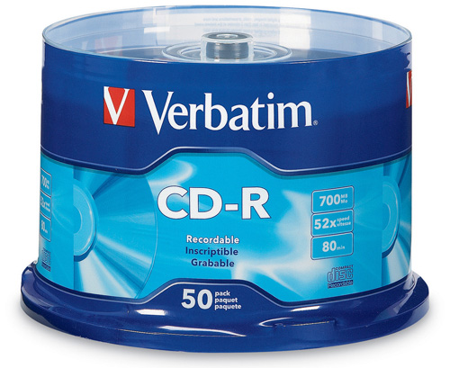 CD-R VIRGEN VERBATIM 80MIN 700MB 50PZS