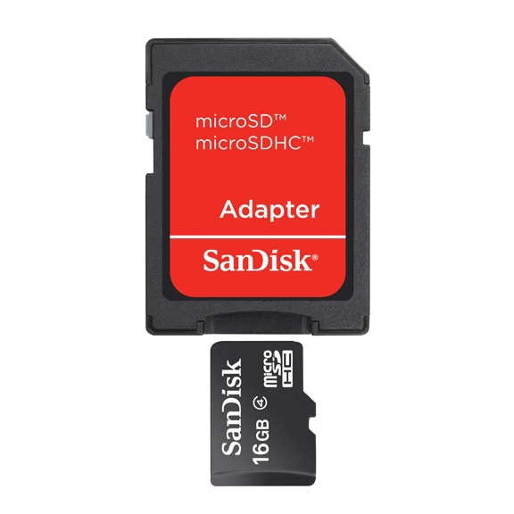 MEMORIA MICROSD SANDISK 16GB C/ADAPTADOR (SDSDQM-016G-B35A)