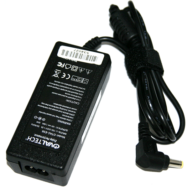 Adaptador OvalTech para NETBOOK HP c/cable 19V/2.1AH Negro
