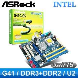ASROCK G41C-GS LGA775 DDR2 / DDR3 Micro ATX Motherboard