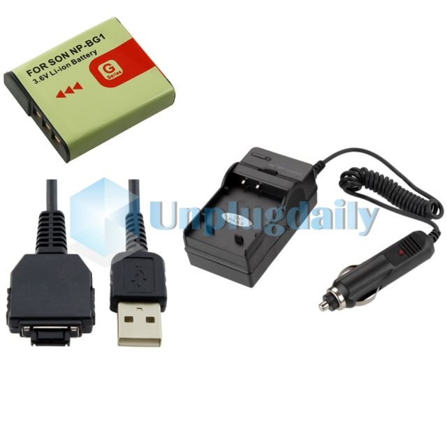 NP-BG1 Battery+Charger for Sony DSC-W55 W70 W170 N1+USB