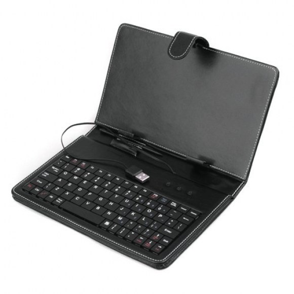 Funda negra con teclado para tablet 7 pulgadas