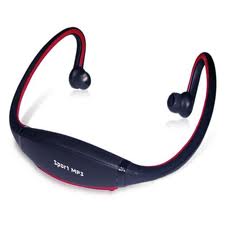 Red Wireless MP3 Player Headphones Bluetooth