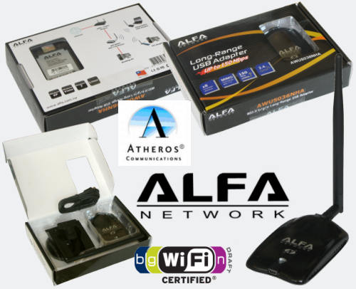 ALFA NETWORK AWUS036NHA ATHEROS AR9271 2000mW 802.11b/g/n WIRELESS-N USB WLAN ADAPTER WITH 5dBi ANTENNA
