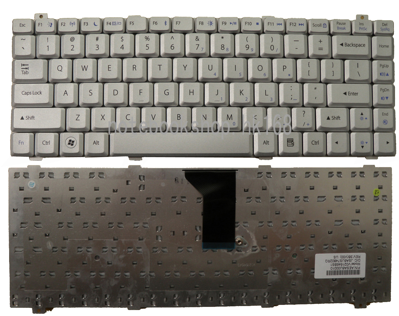 Gateway SA1 SA6 M-6889u M-6888u Series Silver Laptop US Keyboard
