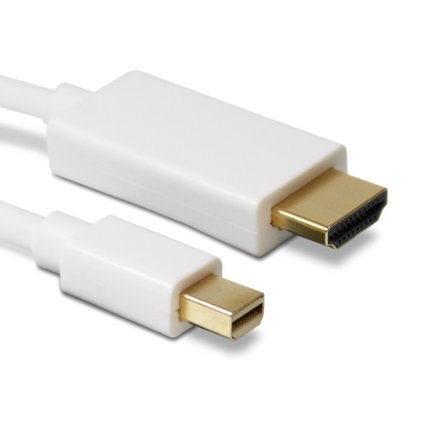 Mini DisplayPort (MiniDP/mDP) to HDMI Adapter Cable for Apple MacBook, MacBook Pro, MacBook Air - 10 feet / 3M (White)