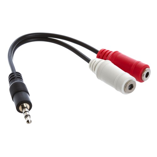 3.5mm Stereo Audio Headphone Y Splitter Cable - Black