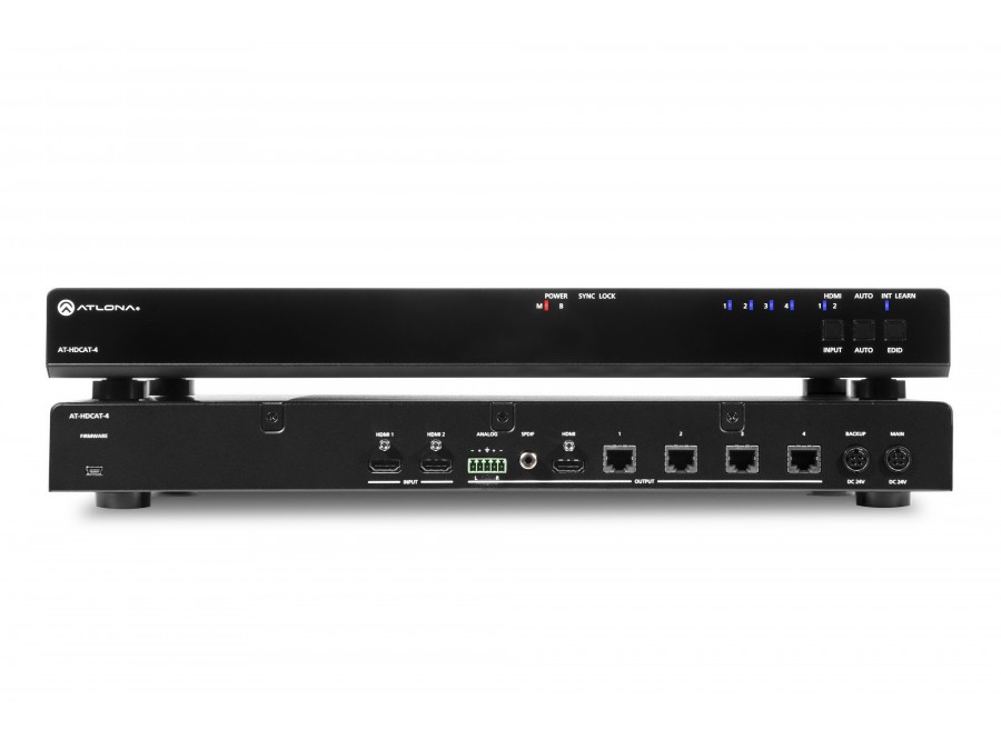 Atlona AT-HDCAT-4 HDBaseT HDMI 2x Distribution Amplifier over Single CAT5e/6/7 (230ft) (w/Auto 2x1 switch)