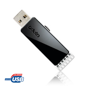 MEMORIA USB 4 GB ADATA C802 CLASICA NEGRA AC802-4G-RBK