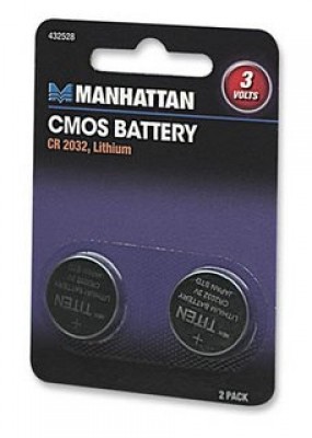 432528 Batería CMOS CR2032 - paquete con dos, Litio, Proporciona una potencia de 3 V.