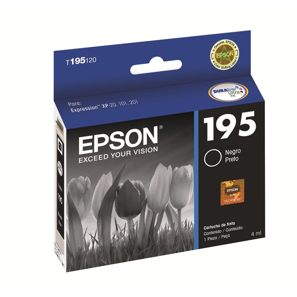 Cartucho EPSON T195120 - Negro, Inyección de tinta, Caja