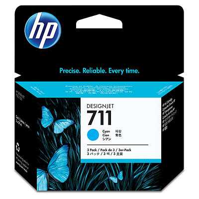 HP 711 3-PACK 29-ML CYAN DESIGNJET INK CARTRIDGE