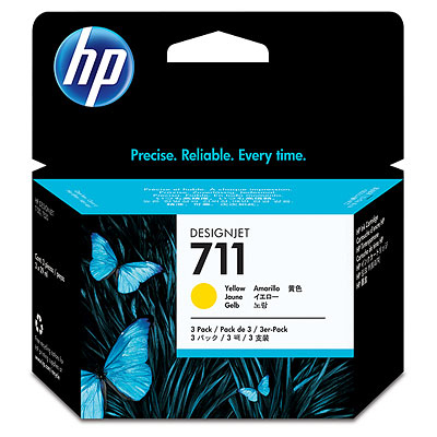 HP 711 3-PACK 29-ML YELLOW DESIGNJET INK CARTRIDGE