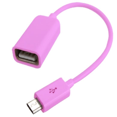 CABLE USB OTG MICRO--> USB HEMBRA BLISTER ROSA