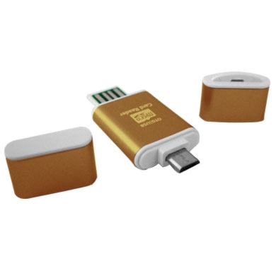 LECTOR USB V2.0 MICROSD OTG DORADO     