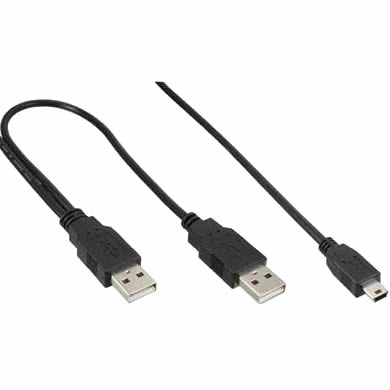 CABLE USB V2.0 A-MINI B5 PIN DUAL