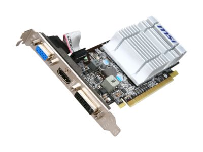 MSI N210-MD512D3H/LP GeForce 210 512MB 64-bit DDR3 PCI Express 2.0 x16 HDCP Ready Low Profile Video Card