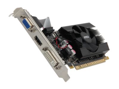 MSI N610GT-MD2GD3/LP GeForce GT 610 2GB 64-bit DDR3 PCI Express 2.0 x16 HDCP Ready Low Profile Ready Video Card