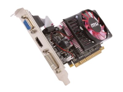 MSI N620GT-MD2GD3/LP GeForce GT 620 2GB 64-bit DDR3 PCI Express 2.0 x16 HDCP Ready Low Profile Ready Video Card