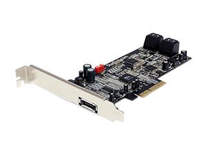 StarTech PEXSAT34 PCI Express Low Profile Ready SATA III (6.0Gb/s) 4-Port SATA and 1-Port eSATA Controller Card