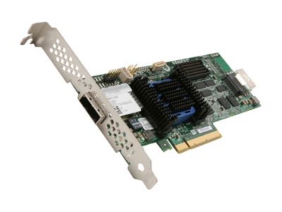 Adaptec RAID 6445 2270200-R 6Gb/s SATA/SAS 8-port (4 internal,4 external) w/ 512MB cache memory Controller Card, Single