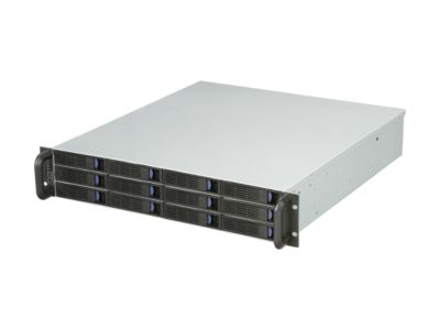 NORCO DS-12E 12 3.5" Drive Bays One SFF-8088 "IN" connector for connection to the host, two SFF-8088 "OUT" connectors for expansion to an additional JBOD enclosure External 2U 12 Bay 6G SAS / SATA III Expander Rackmount RAID / JBOD Enclosur - OEM