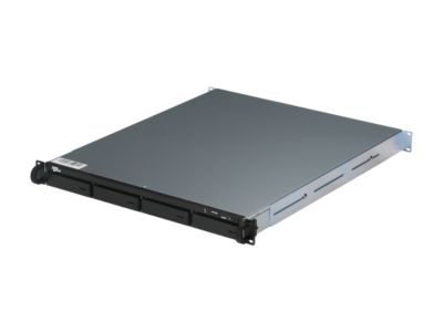 SANS DIGITAL EliteSTOR ES104T+B JBOD 4 x Hot-Swappable 3.5" Drive Bays eSATA (3.0 Gbps) 1U 4 Bay Rackmount SATA to eSATA (x4) JBOD Storage (Black)