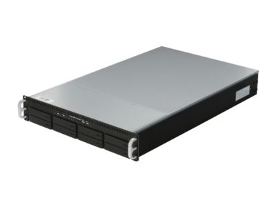 SANS DIGITAL EliteNAS EN208L+BXE Hardware RAID 0, 1, 1+0, 5 and 6 RAID with Hot Spare 8 3.5" Drive Bays 64bit - 2U 8 Bay NAS + iSCSI w/ Intel Dual-Core HW RAID 6 Server