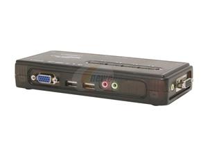 LINKSKEY LKU-S04ASK 4-port Slim Palmtop USB Audio & Mic KVM Switch w/ Cables