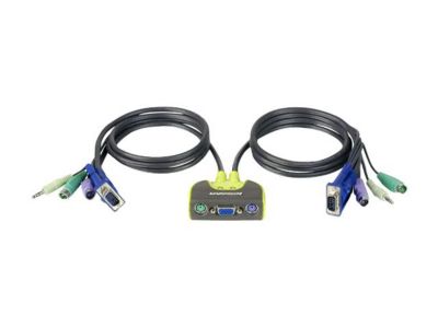 IOGEAR GCS612A MiniView Micro PS/2 Audio KVM Switch with Cables