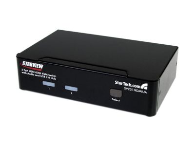 StarTech SV231HDMIUA 2 Port USB HDMI KVM Switch w/ Audio & USB 2.0 Hub