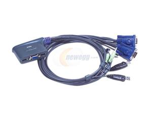 ATEN CS62U 2 Port USB KVM with with Bonded Cables and Audio support