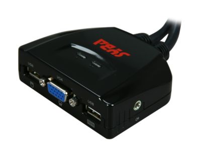 SYBA SY-KVM20050 2-port USB KVM switch w/ Audio and LED, Plug and Play