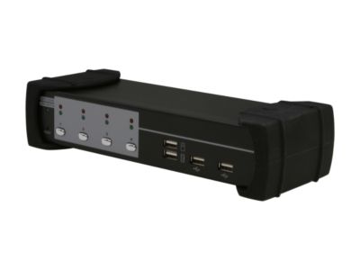 SYBA SY-KVM20108 4-Port USB DVI KVM Switch with Speaker, Microphone, Printer and Thumb Drive Supp