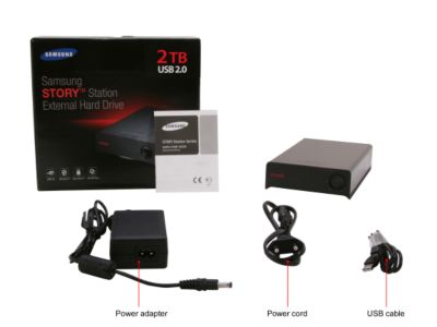SAMSUNG STORY Station 2TB USB 2.0 External Hard Drive HX-DU020EB/A62 w/ European Power Cord - Free US Adapter