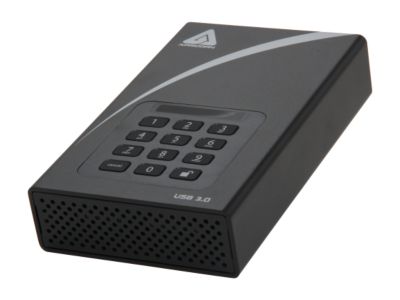 APRICORN Aegis Padlock DT 1TB USB 3.0 External Hard Drive 128-bit AES Encryption ADT-3PL128-1000