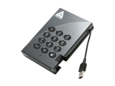 APRICORN Aegis Padlock 250GB USB 2.0 Secure 256-bit AES Hardware Encrypted Portable Hard Drive A25-PL256-250